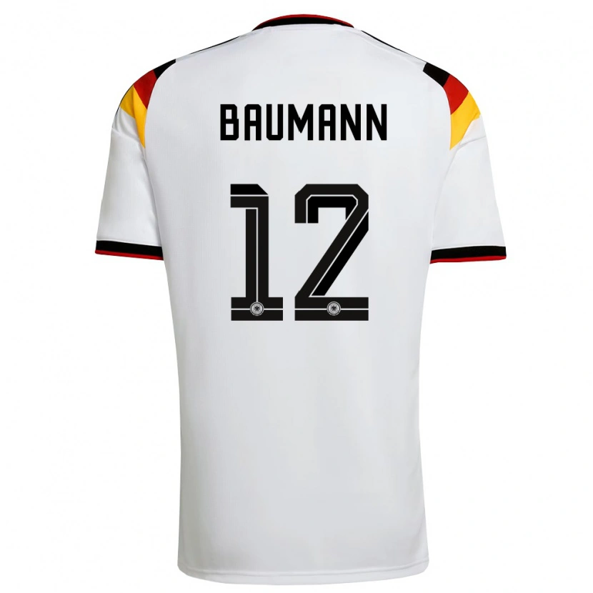 Danxen Män Tyskland Oliver Baumann #12 Vit Svart Röd Hemmatröja Matchtröjor 26-28 Tröjor T-Tröja