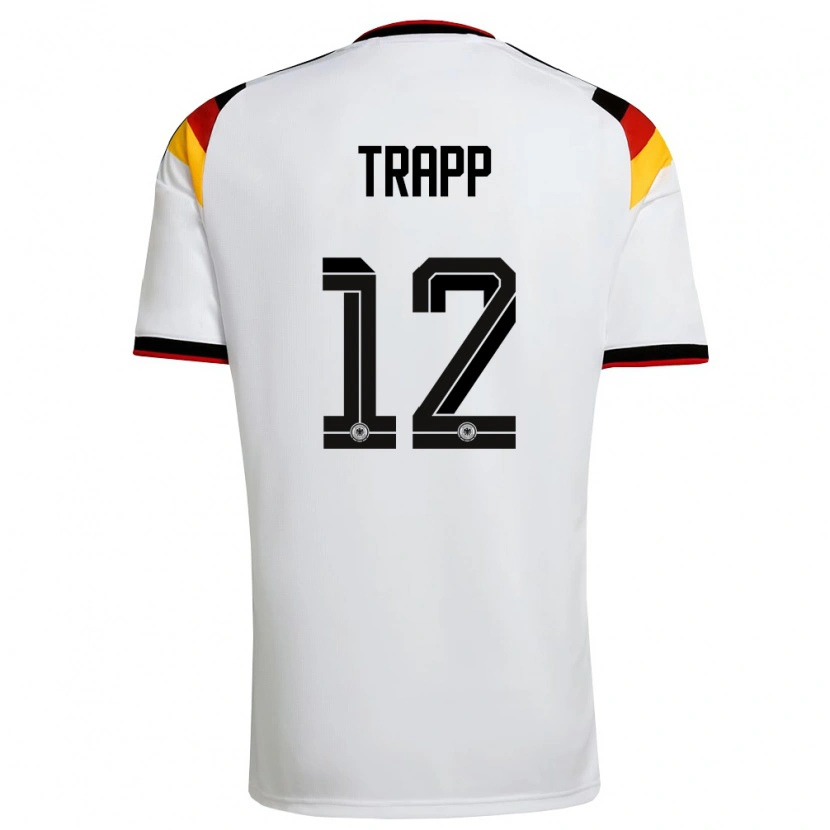 Danxen Män Tyskland Kevin Trapp #12 Vit Svart Röd Hemmatröja Matchtröjor 26-28 Tröjor T-Tröja