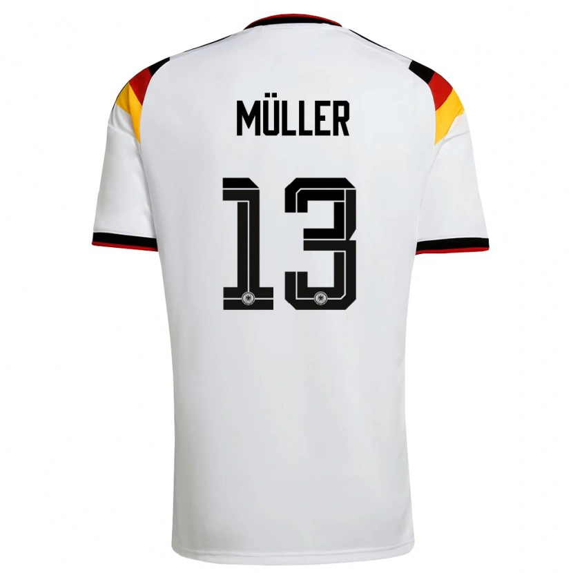 Danxen Män Tyskland Thomas Muller #13 Vit Svart Röd Hemmatröja Matchtröjor 26-28 Tröjor T-Tröja