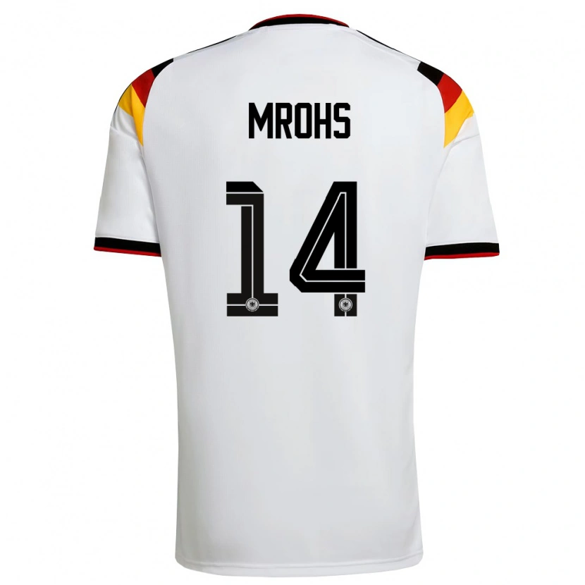 Danxen Män Tyskland Daniel Mrohs #14 Vit Svart Röd Hemmatröja Matchtröjor 26-28 Tröjor T-Tröja