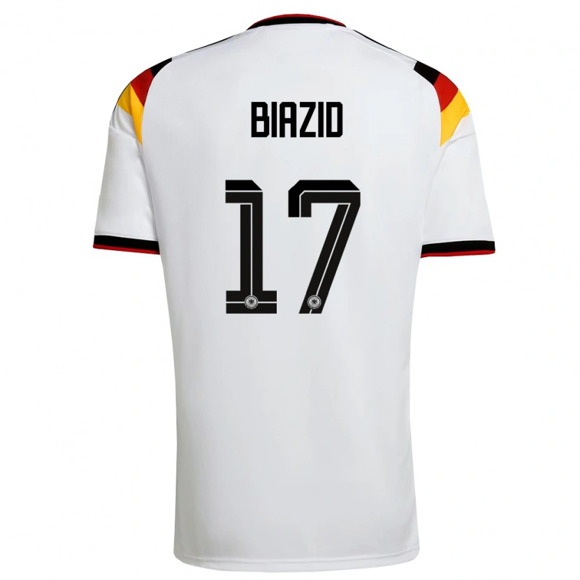 Danxen Män Tyskland Zain Biazid #17 Vit Svart Röd Hemmatröja Matchtröjor 26-28 Tröjor T-Tröja
