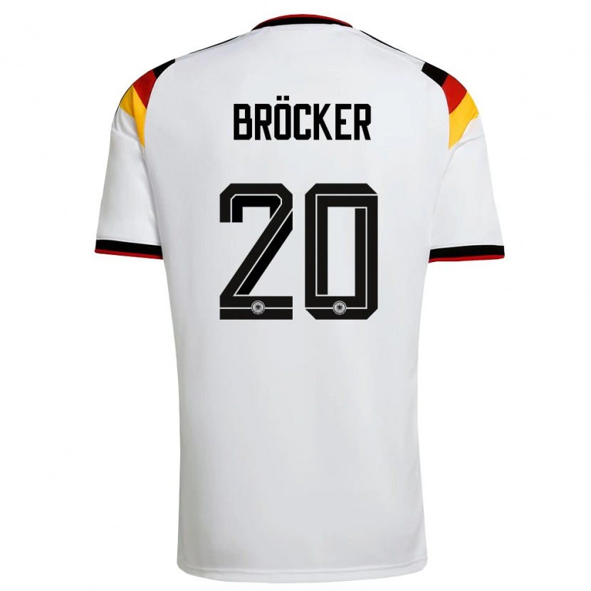 Danxen Män Tyskland Mads Bröcker #20 Vit Svart Röd Hemmatröja Matchtröjor 26-28 Tröjor T-Tröja