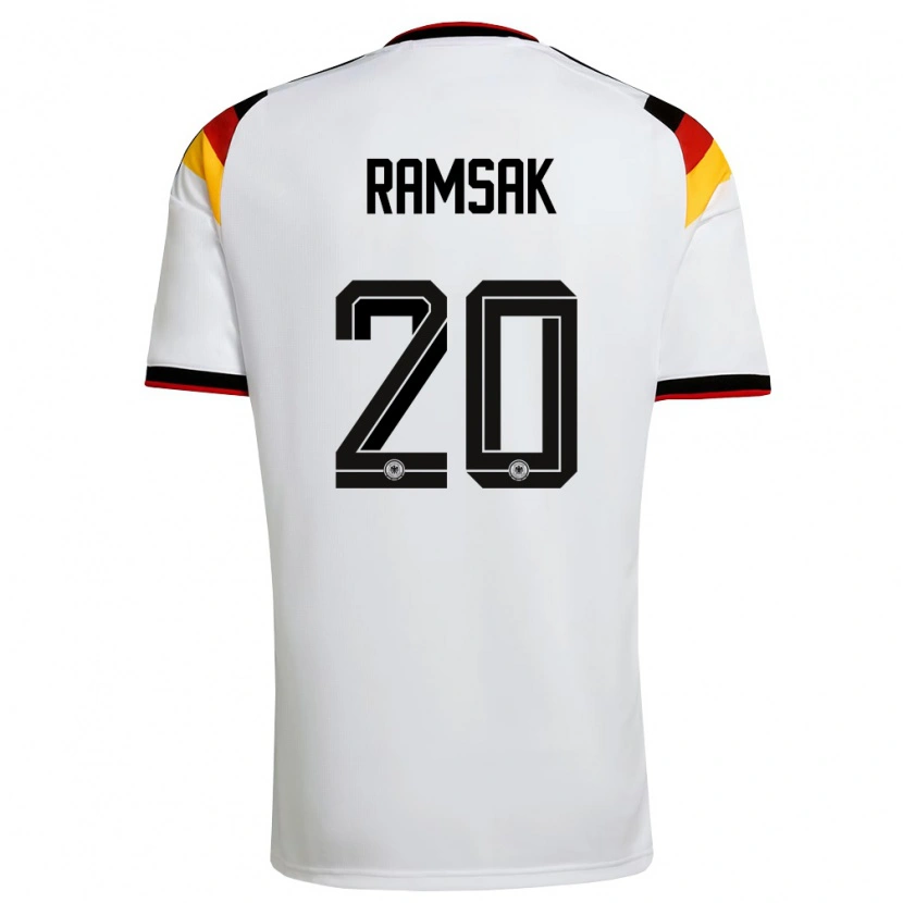 Danxen Män Tyskland Robert Ramsak #20 Vit Svart Röd Hemmatröja Matchtröjor 26-28 Tröjor T-Tröja