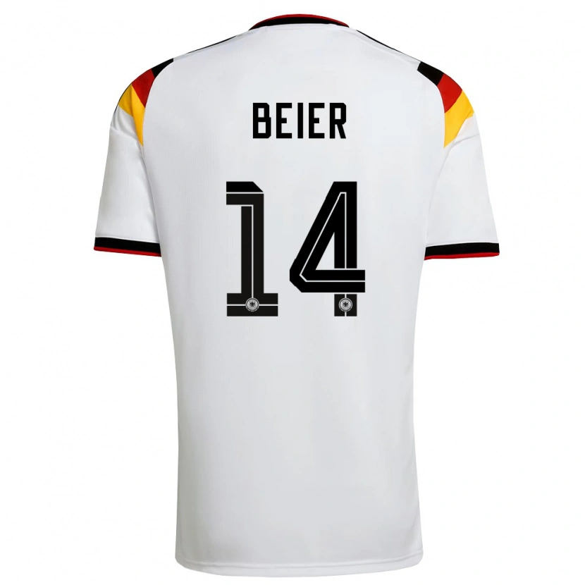 Danxen Män Tyskland Maximilian Beier #14 Vit Svart Röd Hemmatröja Matchtröjor 26-28 Tröjor T-Tröja