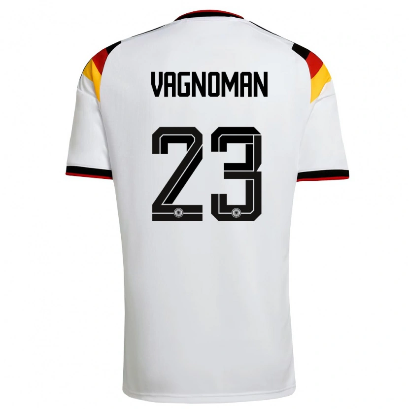 Danxen Män Tyskland Josha Vagnoman #23 Vit Svart Röd Hemmatröja Matchtröjor 26-28 Tröjor T-Tröja