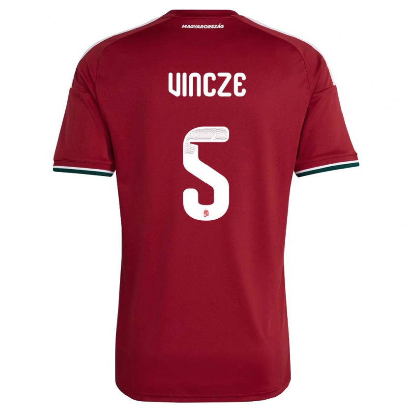 Danxen Män Ungern Tamás Vincze #5 Röd Vit Grön Hemmatröja Matchtröjor 26-28 Tröjor T-Tröja