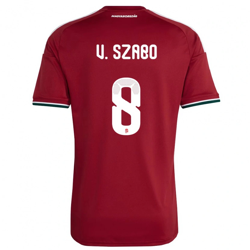 Danxen Män Ungern Viktória Szabó #8 Röd Vit Grön Hemmatröja Matchtröjor 26-28 Tröjor T-Tröja