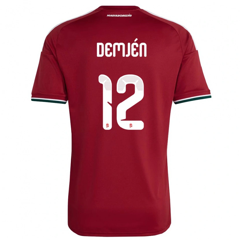 Danxen Män Ungern Patrik Demjén #12 Röd Vit Grön Hemmatröja Matchtröjor 26-28 Tröjor T-Tröja