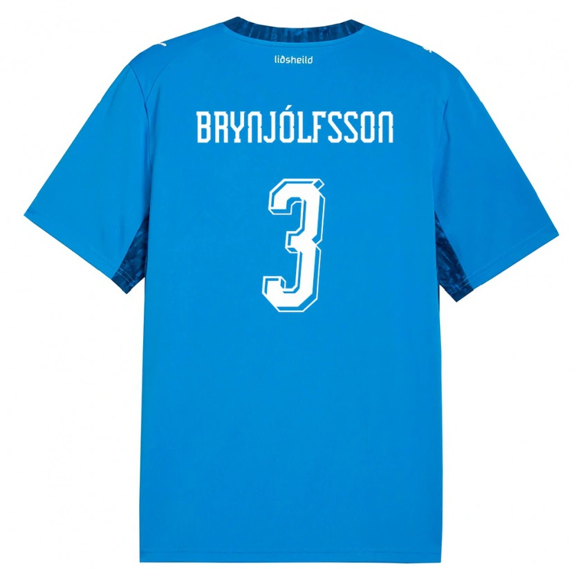 Danxen Män Island Bjarni Gudjón Brynjólfsson #3 Blå Marin Hemmatröja Matchtröjor 26-28 Tröjor T-Tröja