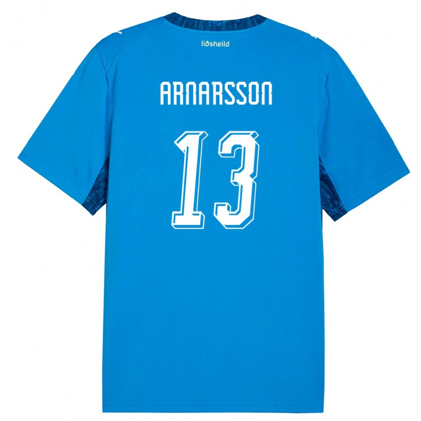 Danxen Män Island Ásbjörn Líndal Arnarsson #13 Blå Marin Hemmatröja Matchtröjor 26-28 Tröjor T-Tröja