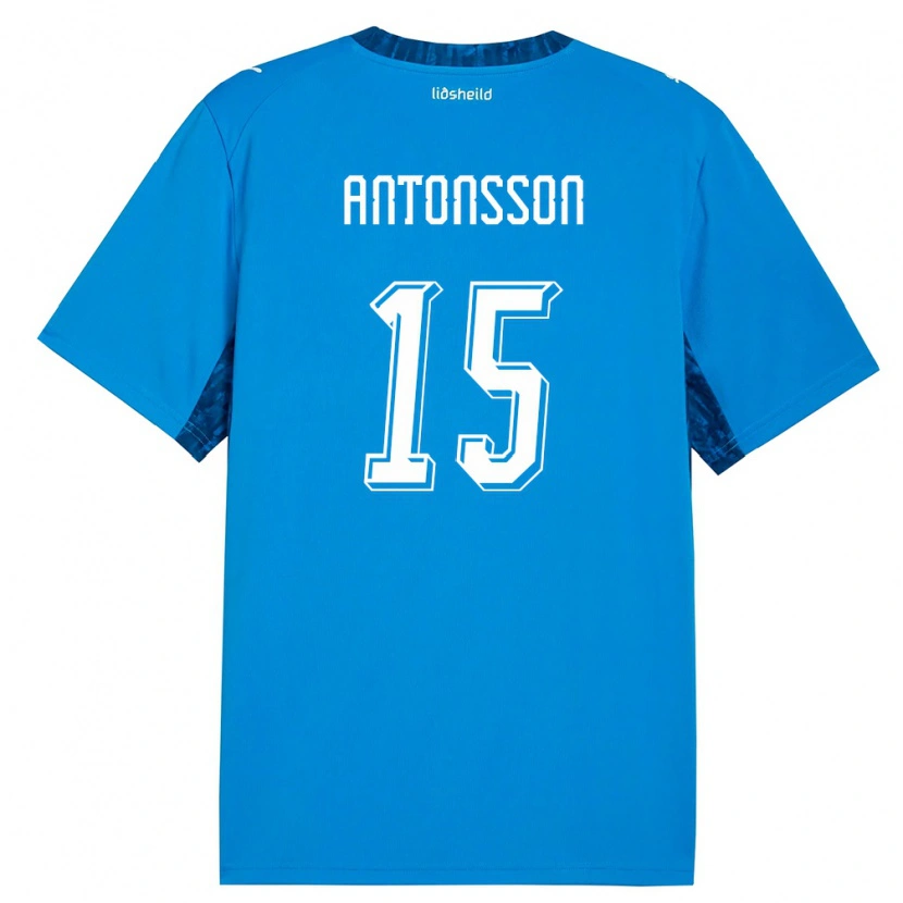 Danxen Män Island Thorsteinn Antonsson #15 Blå Marin Hemmatröja Matchtröjor 26-28 Tröjor T-Tröja