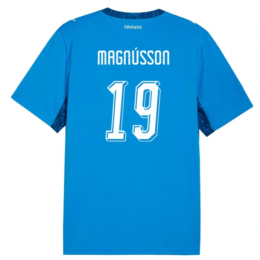 Danxen Män Island Júlíus Magnússon #19 Blå Marin Hemmatröja Matchtröjor 26-28 Tröjor T-Tröja