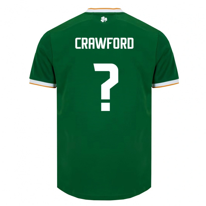 Danxen Män Irland James Crawford #0 Mörk Grön Vit Hemmatröja Matchtröjor 26-28 Tröjor T-Tröja