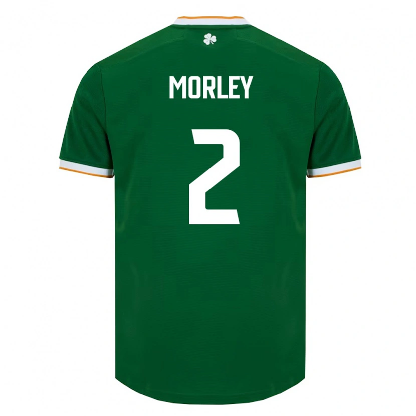 Danxen Män Irland Thomas Morley #2 Mörk Grön Vit Hemmatröja Matchtröjor 26-28 Tröjor T-Tröja
