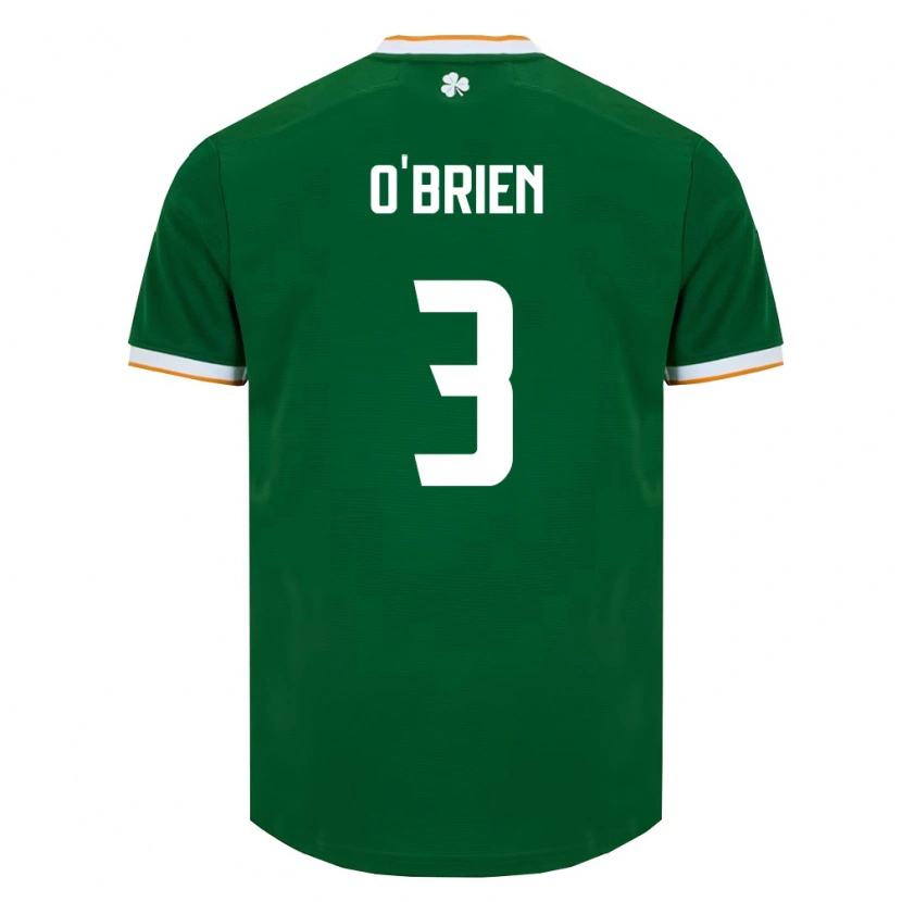 Danxen Män Irland Luke O'brien #3 Mörk Grön Vit Hemmatröja Matchtröjor 26-28 Tröjor T-Tröja