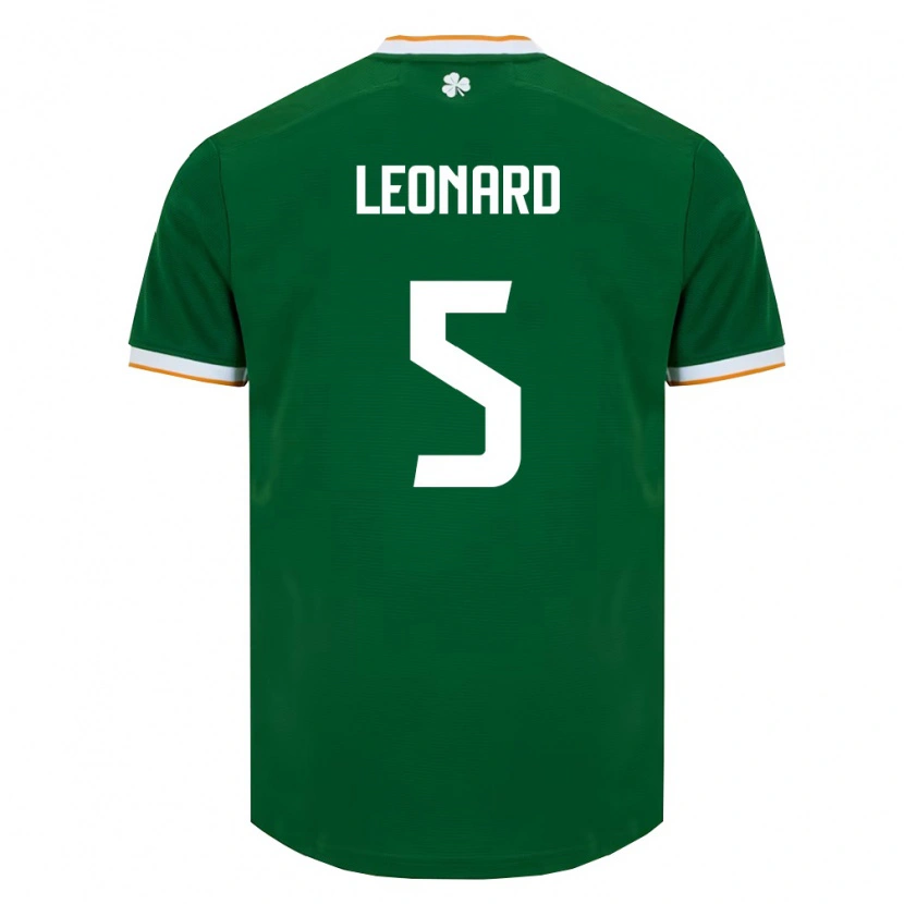Danxen Män Irland Vinnie Leonard #5 Mörk Grön Vit Hemmatröja Matchtröjor 26-28 Tröjor T-Tröja