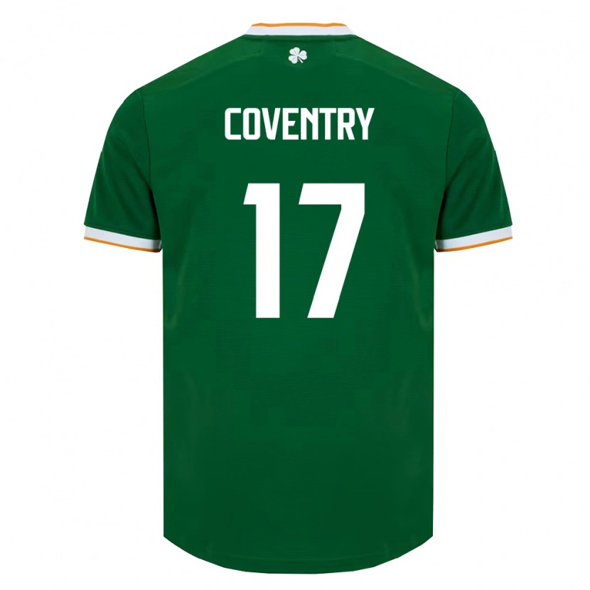 Danxen Män Irland Conor Coventry #17 Mörk Grön Vit Hemmatröja Matchtröjor 26-28 Tröjor T-Tröja