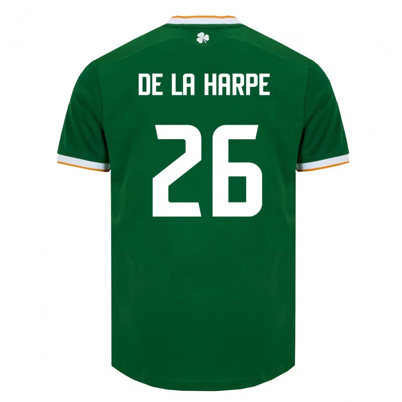 Danxen Män Irland Deborah-Anne De La Harpe #26 Mörk Grön Vit Hemmatröja Matchtröjor 26-28 Tröjor T-Tröja