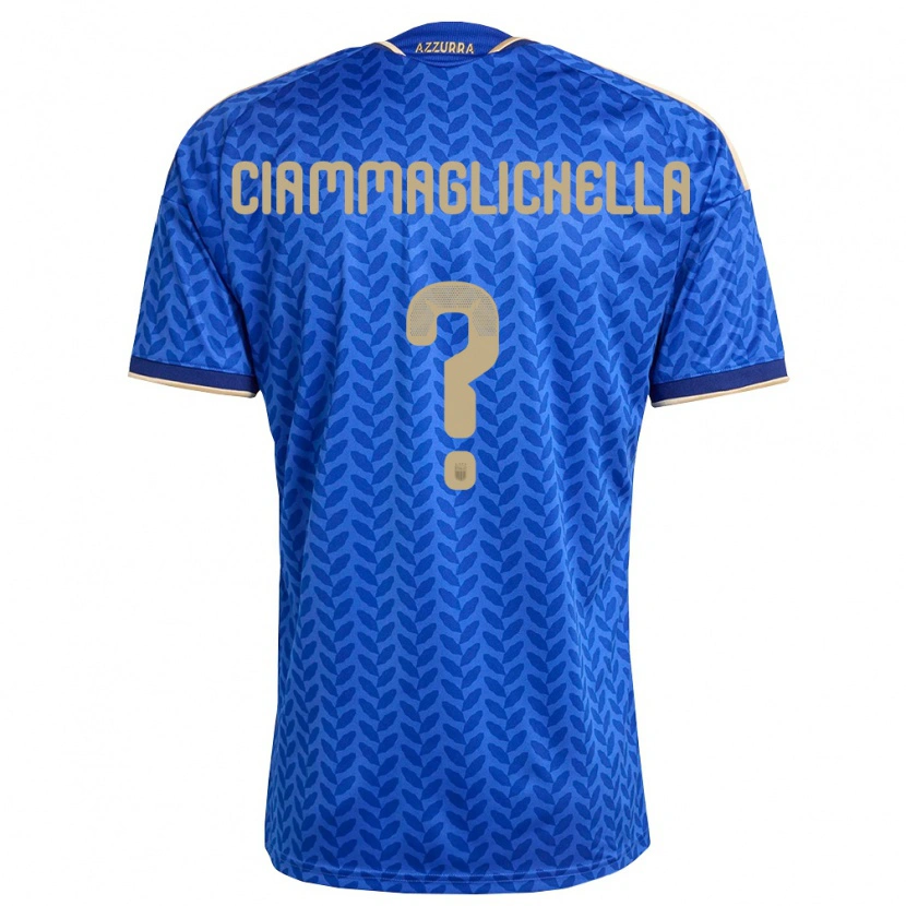 Danxen Män Italien Aaron Ciammaglichella #0 Blå Marin Guld Hemmatröja Matchtröjor 26-28 Tröjor T-Tröja