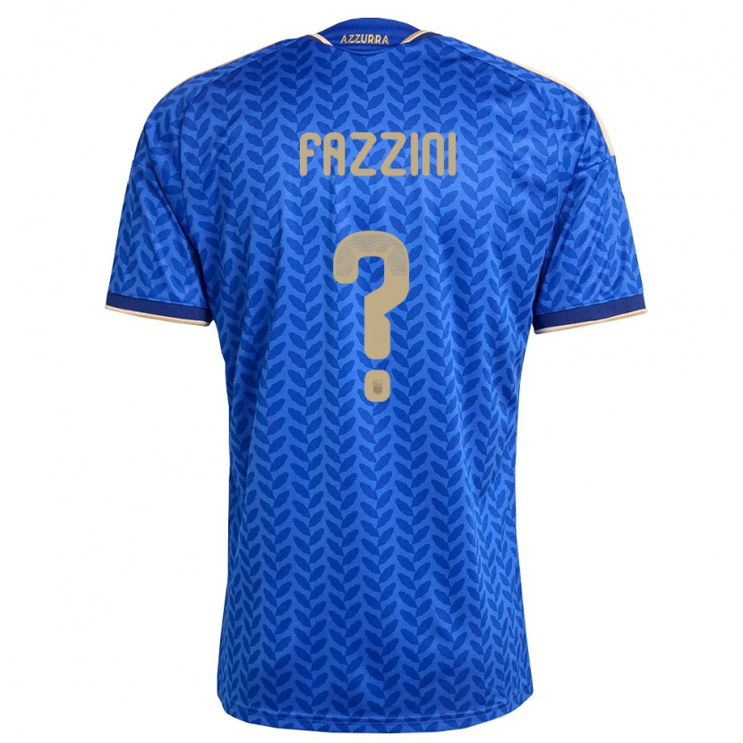 Danxen Män Italien Jacopo Fazzini #0 Blå Marin Guld Hemmatröja Matchtröjor 26-28 Tröjor T-Tröja
