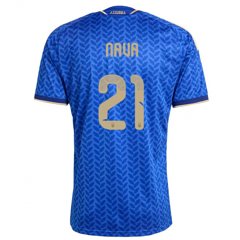 Danxen Män Italien Sebastiano Nava #21 Blå Marin Guld Hemmatröja Matchtröjor 26-28 Tröjor T-Tröja