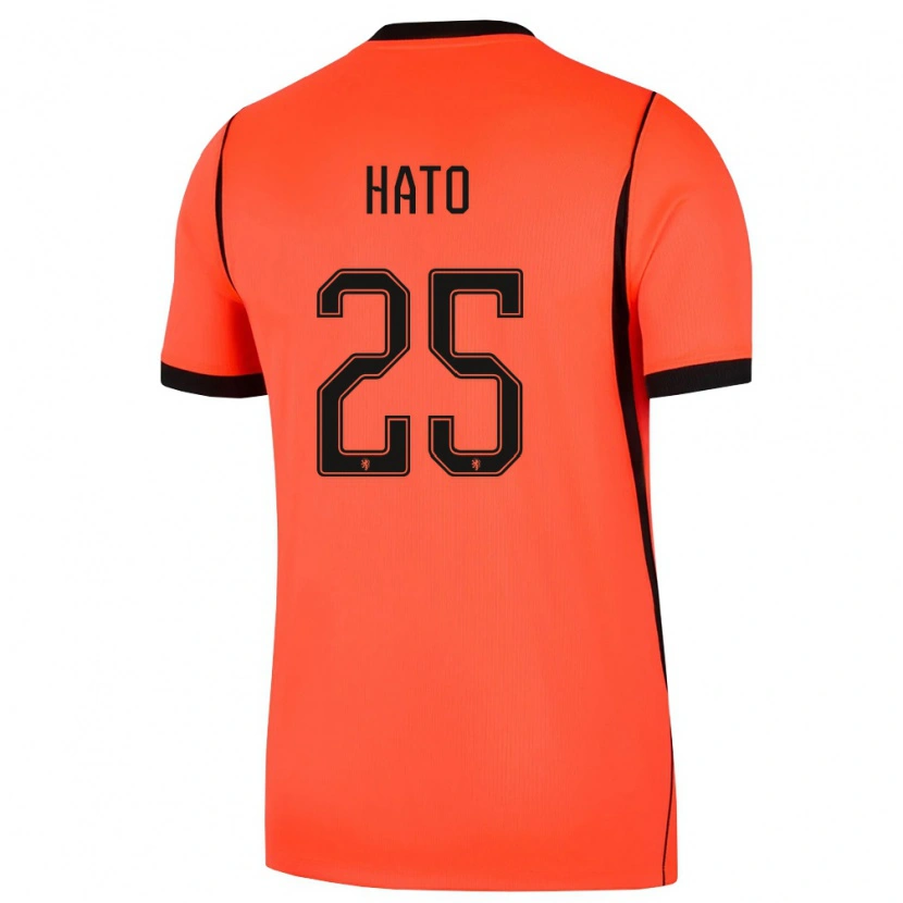 Danxen Män Nederländerna Jorrel Hato #25 Orange Svart Hemmatröja Matchtröjor 26-28 Tröjor T-Tröja