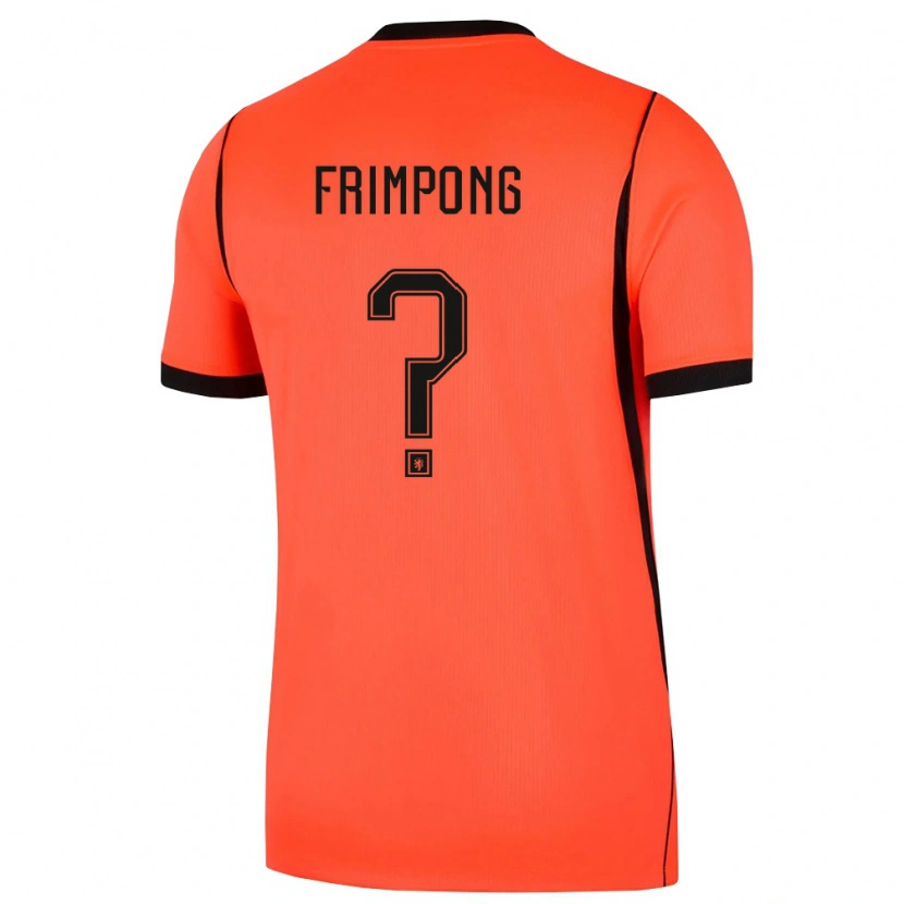 Danxen Män Nederländerna Jeremie Frimpong #0 Orange Svart Hemmatröja Matchtröjor 26-28 Tröjor T-Tröja