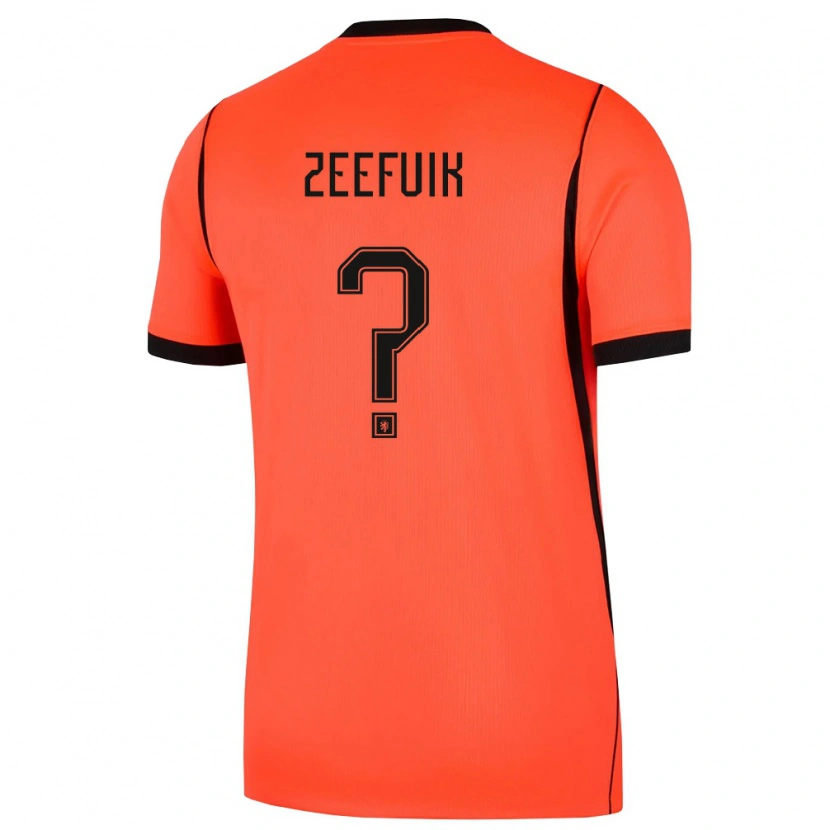 Danxen Män Nederländerna Lequincio Zeefuik #0 Orange Svart Hemmatröja Matchtröjor 26-28 Tröjor T-Tröja