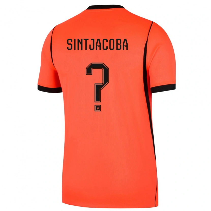 Danxen Män Nederländerna Midanchelo Sintjacoba #0 Orange Svart Hemmatröja Matchtröjor 26-28 Tröjor T-Tröja