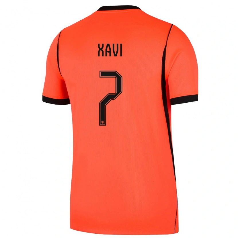 Danxen Män Nederländerna Xavi Simons #7 Orange Svart Hemmatröja Matchtröjor 26-28 Tröjor T-Tröja