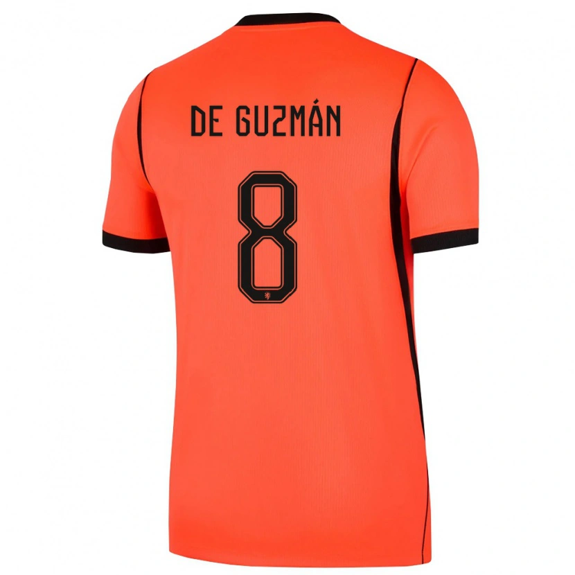Danxen Män Nederländerna Jaden De Guzmán #8 Orange Svart Hemmatröja Matchtröjor 26-28 Tröjor T-Tröja