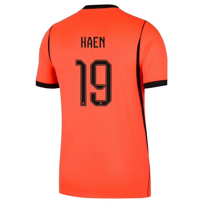 Danxen Män Nederländerna Devin Haen #19 Orange Svart Hemmatröja Matchtröjor 26-28 Tröjor T-Tröja