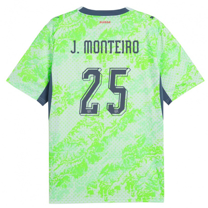Danxen Män Schweiz Joël Monteiro #25 Grön Marin Bortatröja Matchtröjor 26-28 Tröjor T-Tröja