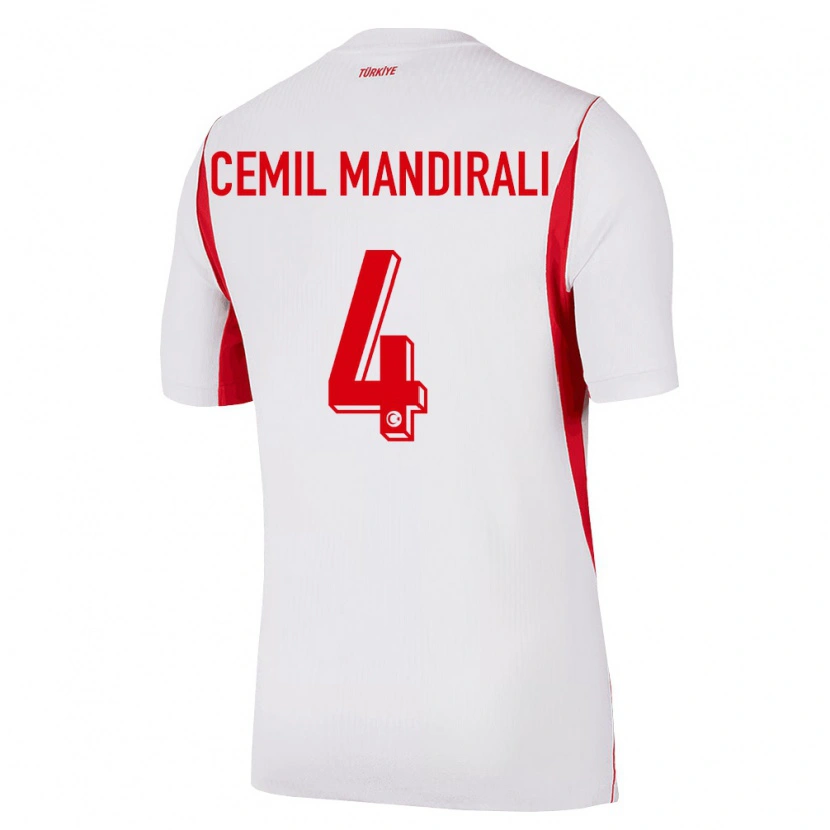 Danxen Män Kalkon Ege Cemil Mandıralı #4 Vit Röd Burgund Bortatröja Matchtröjor 26-28 Tröjor T-Tröja