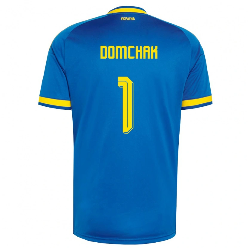 Danxen Män Ukraina Nazar Domchak #1 Blå Gul Marin Bortatröja Matchtröjor 26-28 Tröjor T-Tröja