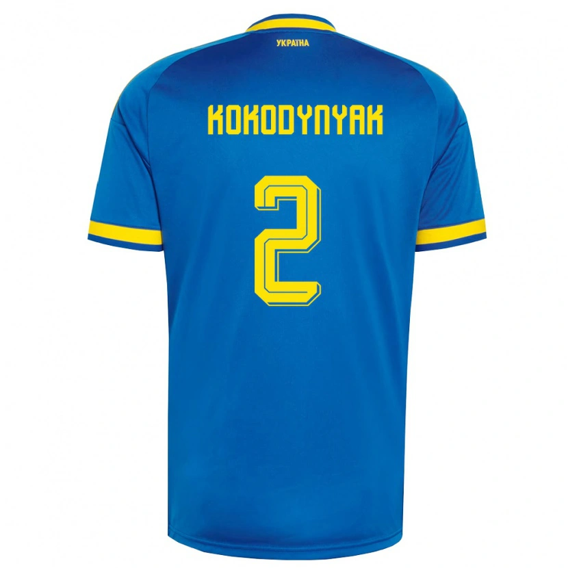Danxen Män Ukraina Yuriy Kokodynyak #2 Blå Gul Marin Bortatröja Matchtröjor 26-28 Tröjor T-Tröja