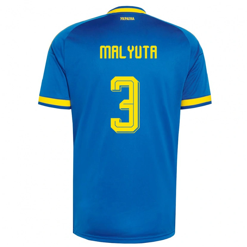 Danxen Män Ukraina Artur Malyuta #3 Blå Gul Marin Bortatröja Matchtröjor 26-28 Tröjor T-Tröja