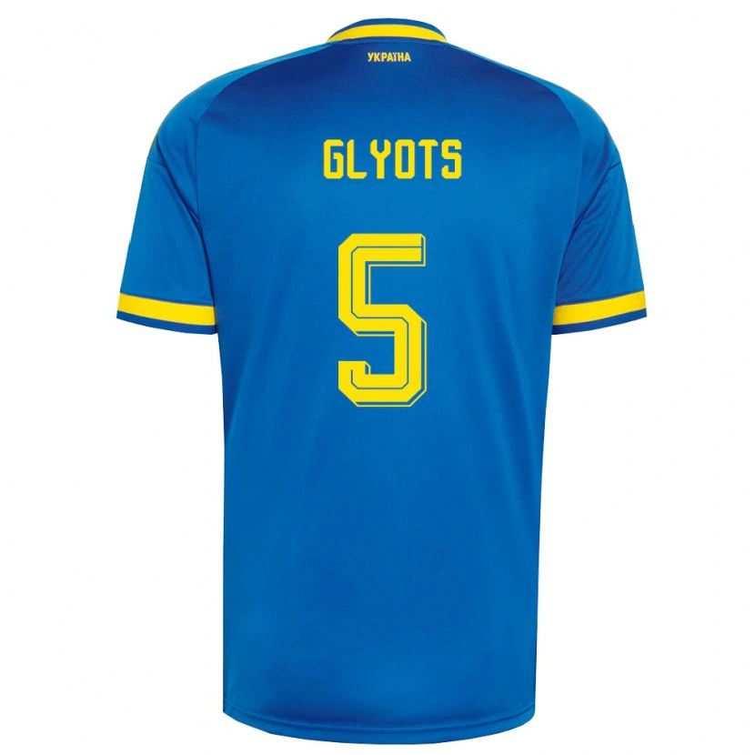 Danxen Män Ukraina Svyatoslav Glyots #5 Blå Gul Marin Bortatröja Matchtröjor 26-28 Tröjor T-Tröja
