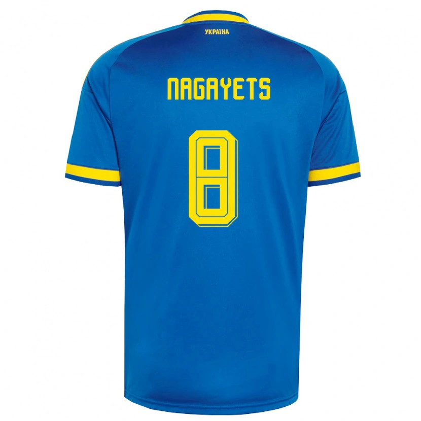 Danxen Män Ukraina Ivan Nagayets #8 Blå Gul Marin Bortatröja Matchtröjor 26-28 Tröjor T-Tröja