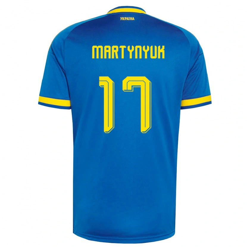 Danxen Män Ukraina Anton Martynyuk #17 Blå Gul Marin Bortatröja Matchtröjor 26-28 Tröjor T-Tröja