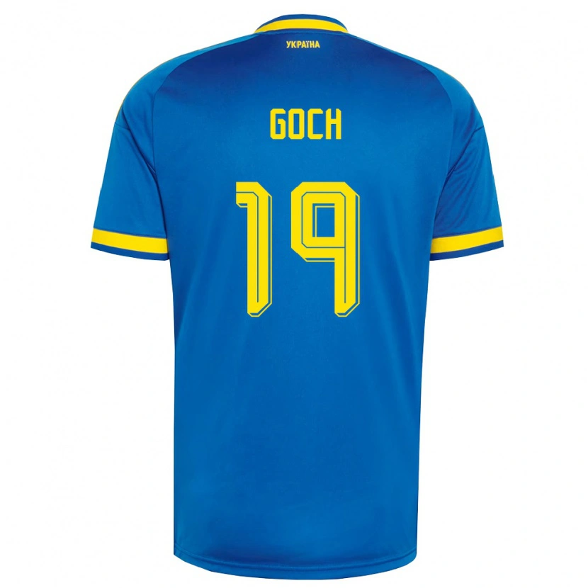 Danxen Män Ukraina Oleksandr Goch #19 Blå Gul Marin Bortatröja Matchtröjor 26-28 Tröjor T-Tröja