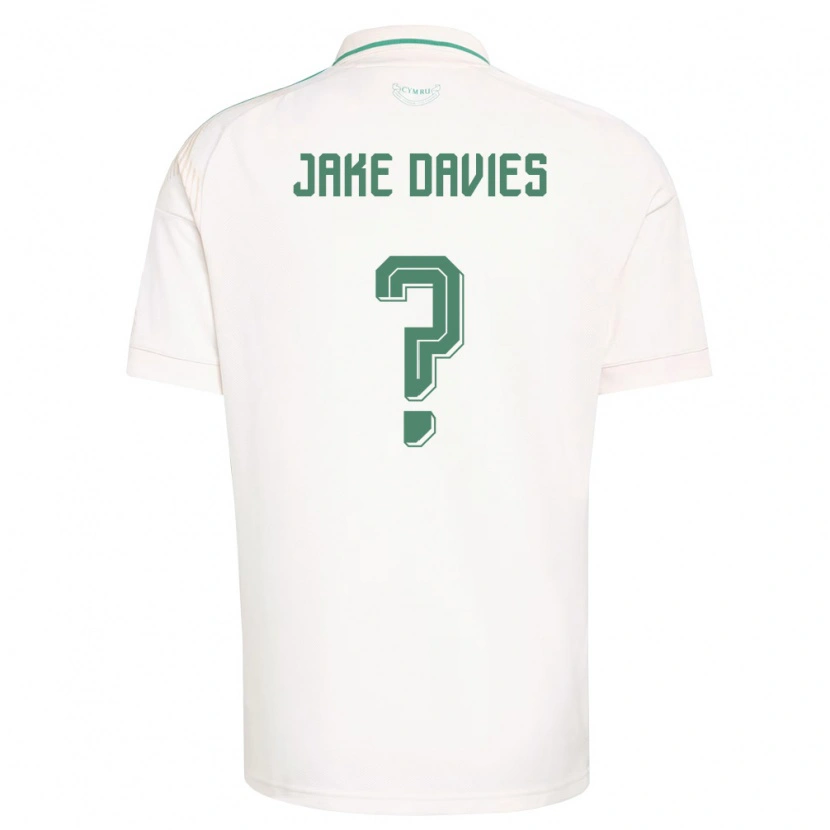 Danxen Män Wales Jake Davies #0 Vit Brun Grön Bortatröja Matchtröjor 26-28 Tröjor T-Tröja