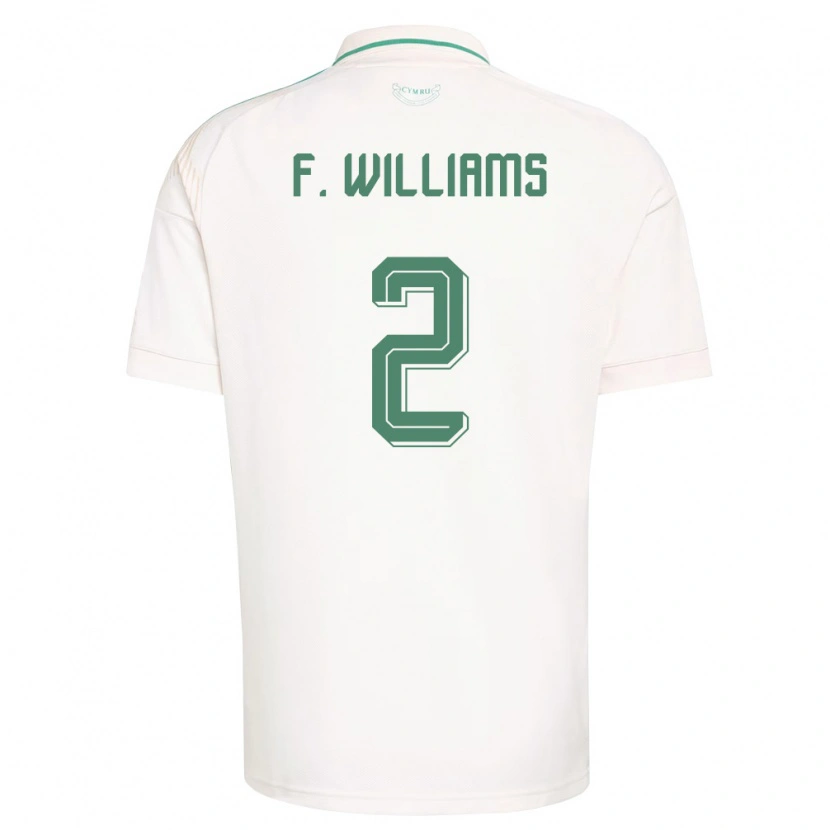 Danxen Män Wales Fabian Williams #2 Vit Brun Grön Bortatröja Matchtröjor 26-28 Tröjor T-Tröja