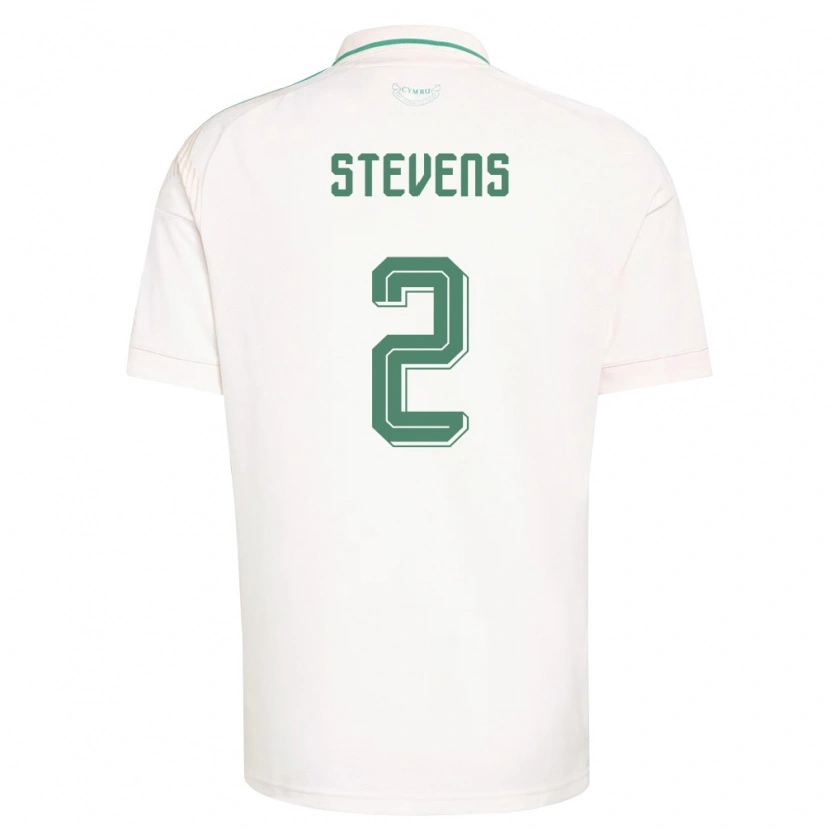 Danxen Män Wales Fin Stevens #2 Vit Brun Grön Bortatröja Matchtröjor 26-28 Tröjor T-Tröja