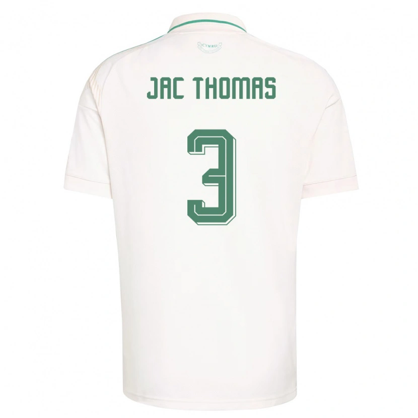 Danxen Män Wales Jac Thomas #3 Vit Brun Grön Bortatröja Matchtröjor 26-28 Tröjor T-Tröja