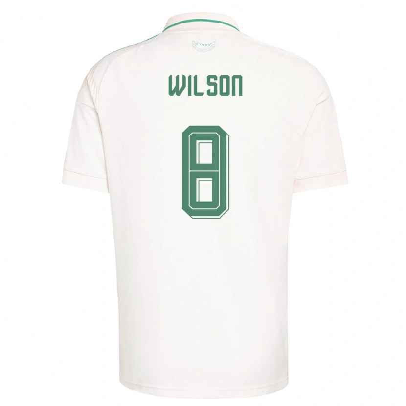 Danxen Män Wales Harry Wilson #8 Vit Brun Grön Bortatröja Matchtröjor 26-28 Tröjor T-Tröja
