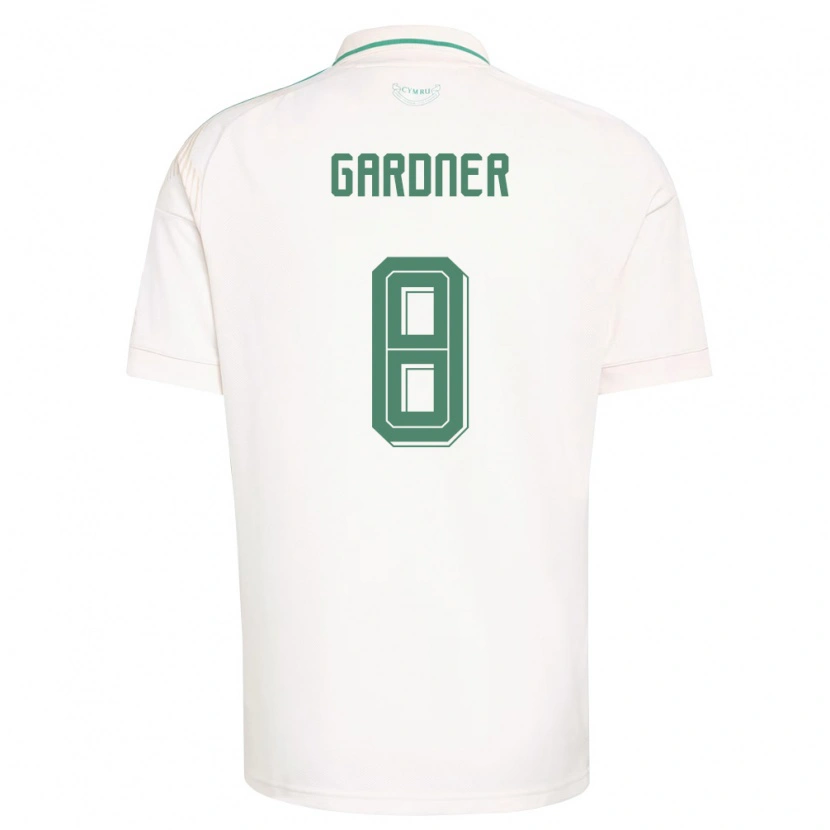 Danxen Män Wales Luis Gardner #8 Vit Brun Grön Bortatröja Matchtröjor 26-28 Tröjor T-Tröja