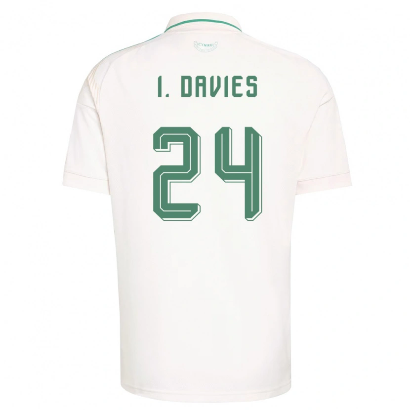 Danxen Män Wales Isaak Davies #24 Vit Brun Grön Bortatröja Matchtröjor 26-28 Tröjor T-Tröja