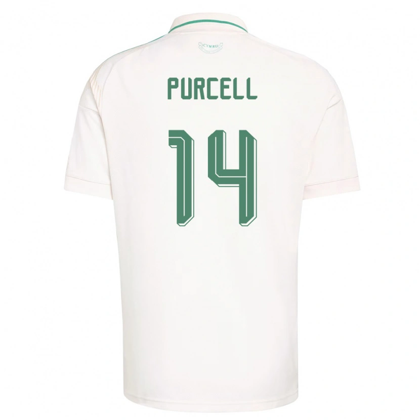 Danxen Män Wales Benjamin Purcell #14 Vit Brun Grön Bortatröja Matchtröjor 26-28 Tröjor T-Tröja