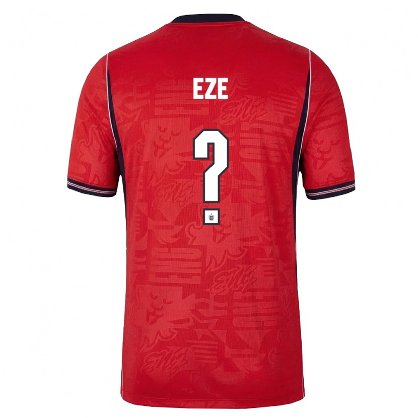Danxen Män England David Eze #0 Röd Marin Vit Bortatröja Matchtröjor 26-28 Tröjor T-Tröja